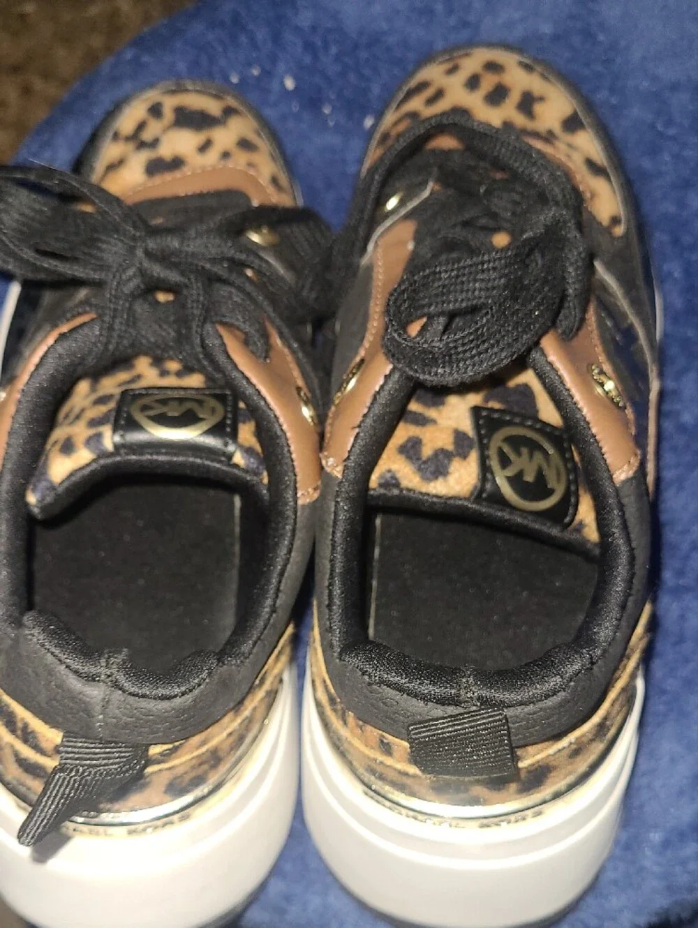 Michael Kors Kids Leopard Print Platform Sneakers - Black, Brown  Girls Size 2